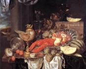 亚伯拉罕凡贝叶林 - Large Still-life with Lobster